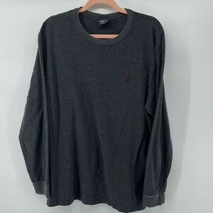 Polo by Ralph Lauren Dark Gray Long Sleeve Tee W/Maroon Horse Logo Size XLarge